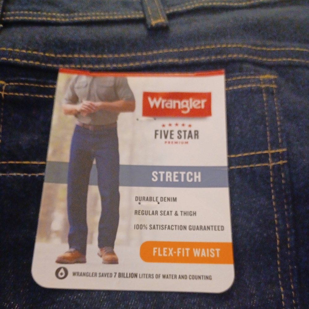 WRANGLER JEANS MENS FLEX-FIT WAIST 42 × 29